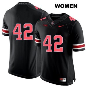 Women's NCAA Ohio State Buckeyes Lloyd McFarquhar #42 College Stitched No Name Authentic Nike Red Number Black Football Jersey ZT20Y53HG